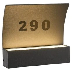 Starlux LED-Außenwandleuchte Numero 8 W, 22 X 5,3 X 19,6 Cm, Dunkelgrau, IP65