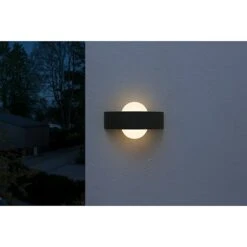 Ledvance LED-Außenwandleuchte Shield Rund 11 W, 6 X 24 X 14,2 Cm, Dunkelgrau, IP44 -Beleuchtung 12 3476