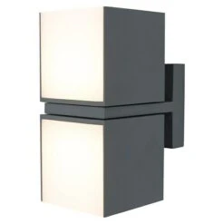 Lutec LED-Außenwandleuchte Cuba 24 W, 10 X 9,5 X 21,3 Cm, Anthrazit/Weiß, IP54 -Beleuchtung 12 3515