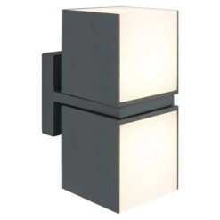 Lutec LED-Außenwandleuchte Cuba 24 W, 10 X 9,5 X 21,3 Cm, Anthrazit/Weiß, IP54 -Beleuchtung 12 3516
