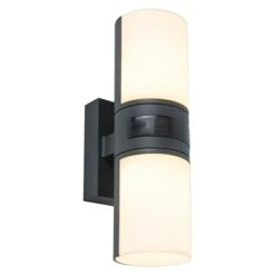 Lutec LED-Sensor-Außenwandleuchte Cyra 16 W, L X B X H: 7,8 X 12 X 24,5 Cm, Anthrazit/Weiß, Warmweiß -Beleuchtung 12 3520