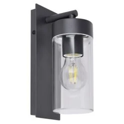 Globo LED-Außenwandleuchte Vessa Anthrazit, Kunststoff, E27, B X H: 8,9 X 25 Cm