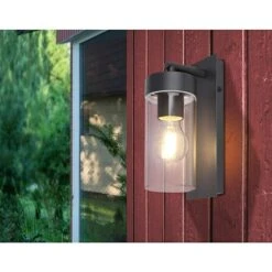 Globo LED-Außenwandleuchte Vessa Anthrazit, Kunststoff, E27, B X H: 8,9 X 25 Cm -Beleuchtung 12 3529