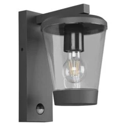 Trio Leuchten Sensor-Außenwandleuchte CAVADO 40 W, 23 X 16 X 28 Cm, Grau, IP44 -Beleuchtung 12 3541
