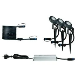 Paulmann Plug & Shine LED-Gartenspot-Set Sting 6 W, 3-flammig, Erdspieß, IP67