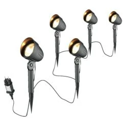 Starlux LED-Gartenspot-Set Bari 3-flammig, 4 W, IP44, Schwarz