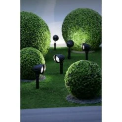 Starlux LED-Gartenspot-Set Bari 3-flammig, 4 W, IP44, Schwarz -Beleuchtung 12 3640