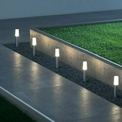 Ledvance LED-Gartenspot-Set Pole Silber, 5 X 5,5 W, Aluminium, IP65, Ø X H: 3,8 X 22,7 Cm -Beleuchtung 12 3671