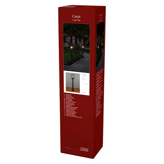 Konstsmide Außenwegeleuchte Carpi 60 W, Schwarz, Höhe: 100 Cm, Schwarz 8 Konstsmide Außenwegeleuchte Carpi 60 W, Schwarz, Höhe: 100 Cm, Schwarz – Bild 6