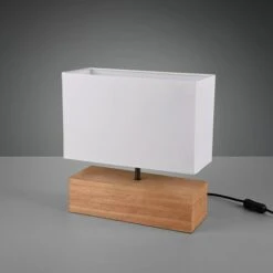 Reality Leuchten Tischleuchte WOODY 60 W, L X B X H: 12 X 30 X 30,5 Cm, Holz, E27 -Beleuchtung 12 376