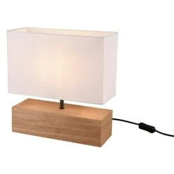 Reality Leuchten Tischleuchte WOODY 60 W, L X B X H: 12 X 30 X 30,5 Cm, Holz, E27 -Beleuchtung 12 377
