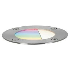 Paulmann Plug & Shine Bodeneinbauleuchte 3,6 W, Silber, Ø X H: 9,6 X 9,2 Cm -Beleuchtung 12 3797