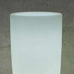 Pflanzsäule Rund Bambu Weiß, Höhe: 90 Cm, Mit Beleuchtung -Beleuchtung 12 3864