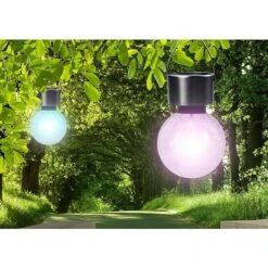 BAUHAUS Solar-Hängeleuchte 2 Stk., IP44, Anzahl LED: 1, Lichtfarbe: RGB -Beleuchtung 12 3934