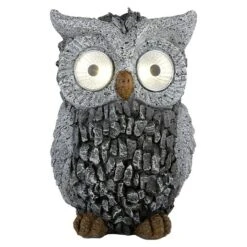 Globo LED-Solar-Dekoleuchte Eule Grau, 13,5 X 11,5 X 19,5 Cm