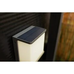 Lutec LED-Solar-Außenwandleuchte DOBLO Solarzelle, Aluminium, Neutralweiß, Anthrazit, 15 X 8,9 X 17 Cm -Beleuchtung 12 3952