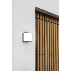 Lutec LED-Solar-Außenwandleuchte DOBLO Solarzelle, Aluminium, Neutralweiß, Anthrazit, 15 X 8,9 X 17 Cm -Beleuchtung 12 3953