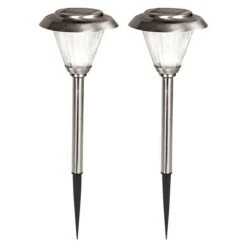 Solarleuchte 2 Stk., LED, Schwarz, 32 Cm