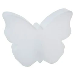 8 Seasons Design Shining LED-Solar-Dekoleuchte Butterfly Weiß, L X B X H: 10 X 40 X 32 Cm