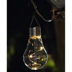 BAUHAUS Solarleuchte Bulb 0,05 W, Warmweiß, Ø X H: 7 X 13,5 Cm -Beleuchtung 12 4042