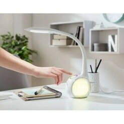 Globo LED-Tischleuchte 5,2 W, L X B X H: 30 X 13,5 X 53 Cm, Weiß, Transparent, Tageslichtweiß -Beleuchtung 12 416