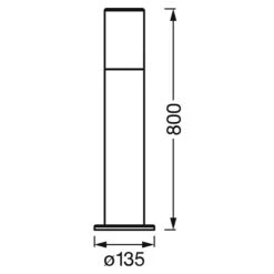 Ledvance Smart+ WiFi LED-Außenleuchte PIPE 10 W, Farbe Gehäuse: Dunkelgrau, IP44, 10 W, 8,9 X 8,9 X 80 Cm -Beleuchtung 12 4174