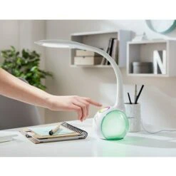 Globo LED-Tischleuchte 5,2 W, L X B X H: 30 X 13,5 X 53 Cm, Weiß, Transparent, Tageslichtweiß -Beleuchtung 12 418