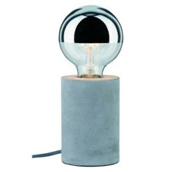 Paulmann Neordic Tischleuchte Rund Mik 20 W, Ø X H: 220 Mm X 13 Cm, Grau, E27