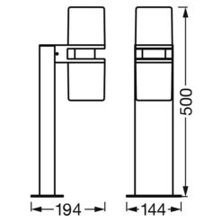 Ledvance Smart+ WiFi LED-Außenleuchte UPD Flare 14 W, Farbe Gehäuse: Dunkelgrau, IP44, 19,4 X 14,4 X 50 Cm -Beleuchtung 12 4248