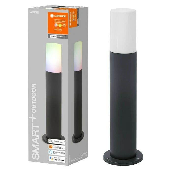 Ledvance Smart+ WiFi LED-Außenleuchte PIPE 10 W, Farbe Gehäuse: Dunkelgrau, IP44, 10 W, 13,5 X 13,5 X 50 Cm 6 Ledvance Smart+ WiFi LED-Außenleuchte PIPE 10 W, Farbe Gehäuse: Dunkelgrau, IP44, 10 W, 13,5 X 13,5 X 50 Cm – Bild 4