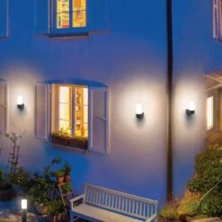 Ledvance Smart+ WiFi LED-Außenleuchte PIPE Farbe Gehäuse: Dunkelgrau, IP44, 10 W, 12,9 X 8,9 X 19,7 Cm -Beleuchtung 12 4276