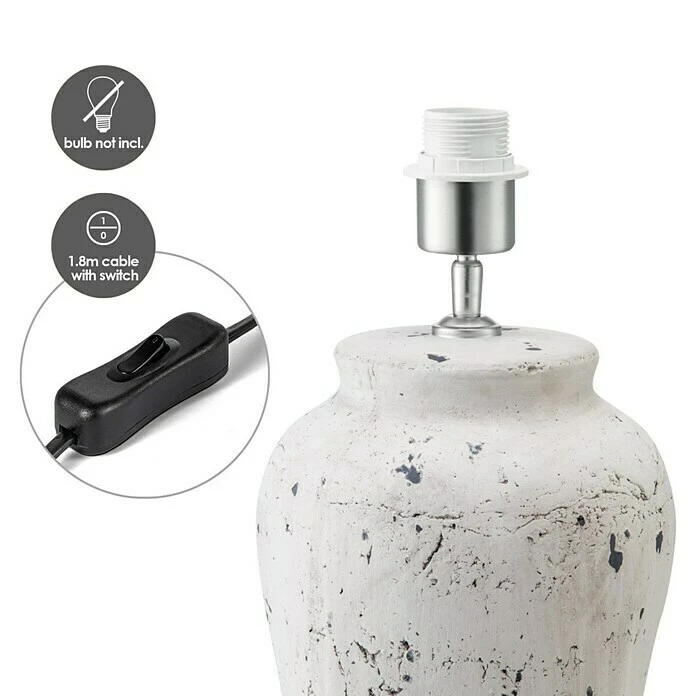 Home Sweet Home Lampenfuß Luke 40 W, Farbe: Weiß, Höhe: 36 Cm 5 Home Sweet Home Lampenfuß Luke 40 W, Farbe: Weiß, Höhe: 36 Cm – Bild 3