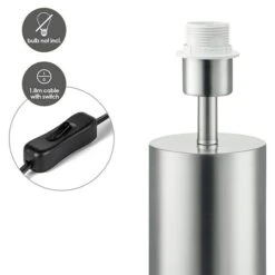 Home Sweet Home Lampenfuß Cannes 40 W, Farbe: Stahl Matt, Höhe: 31 Cm -Beleuchtung 12 459