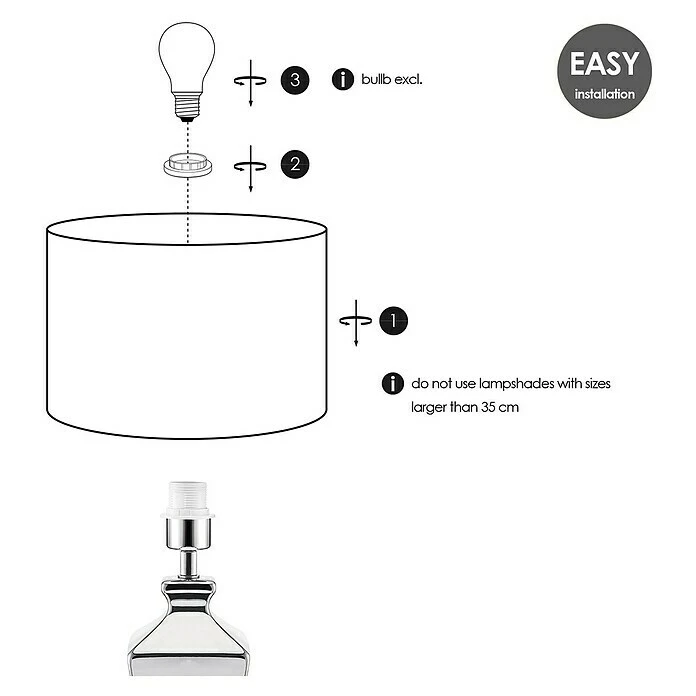 Home Sweet Home Lampenfuß Class 40 W, Farbe: Chrom, Höhe: 41 Cm 6 Home Sweet Home Lampenfuß Class 40 W, Farbe: Chrom, Höhe: 41 Cm – Bild 4