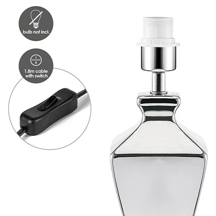 Home Sweet Home Lampenfuß Class 40 W, Farbe: Chrom, Höhe: 41 Cm 7 Home Sweet Home Lampenfuß Class 40 W, Farbe: Chrom, Höhe: 41 Cm – Bild 5