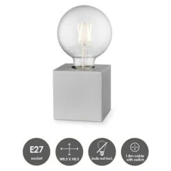 Home Sweet Home Lampenfuß Dry 10 10 W, E27, Grau, Höhe: 8,5 Cm -Beleuchtung 12 483