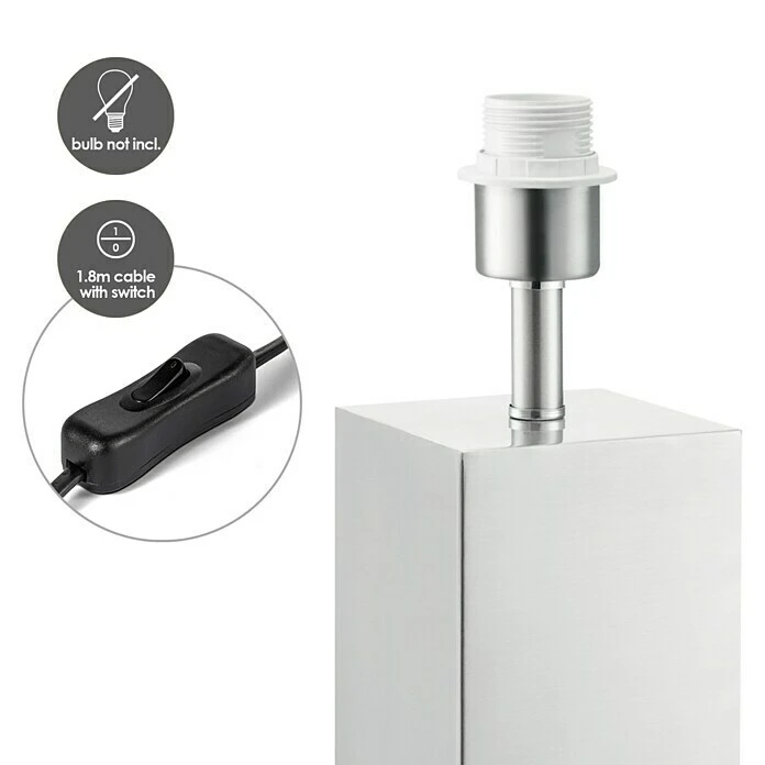 Home Sweet Home Lampenfuß Cilly 40 W, Farbe: Stahl Matt, Höhe: 27 Cm 6 Home Sweet Home Lampenfuß Cilly 40 W, Farbe: Stahl Matt, Höhe: 27 Cm – Bild 4