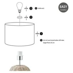 Home Sweet Home Lampenfuß Rattan 40 W, Farbe: Braun, Höhe: 45 Cm -Beleuchtung 12 516