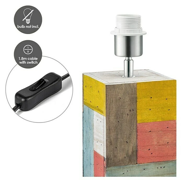 Home Sweet Home Lampenfuß Tora 40 W, Farbe: Bunt, Höhe: 28 Cm 4 Home Sweet Home Lampenfuß Tora 40 W, Farbe: Bunt, Höhe: 28 Cm – Bild 2