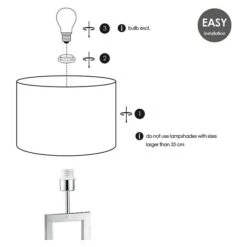 Home Sweet Home Lampenfuß Jong Square 40 W, Farbe: Chrom, Höhe: 40 Cm -Beleuchtung 12 543