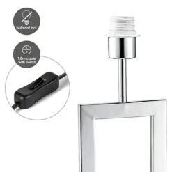 Home Sweet Home Lampenfuß Jong Square 40 W, Farbe: Chrom, Höhe: 40 Cm -Beleuchtung 12 544