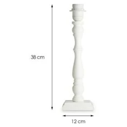 Home Sweet Home Lampenfuß Woodi 40 W, Farbe: Weiß, Höhe: 38 Cm, Eckig -Beleuchtung 12 553