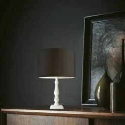 Home Sweet Home Lampenfuß Woodi 40 W, Farbe: Weiß, Höhe: 38 Cm, Eckig -Beleuchtung 12 555