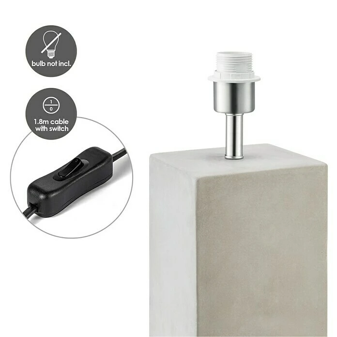 Home Sweet Home Lampenfuß Pillar 40 W, Farbe: Beton, Höhe: 43 Cm 5 Home Sweet Home Lampenfuß Pillar 40 W, Farbe: Beton, Höhe: 43 Cm – Bild 3