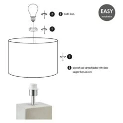 Home Sweet Home Lampenfuß Pillar 40 W, Farbe: Beton, Höhe: 43 Cm 10 Home Sweet Home Lampenfuß Pillar 40 W, Farbe: Beton, Höhe: 43 Cm -Beleuchtung 12 564