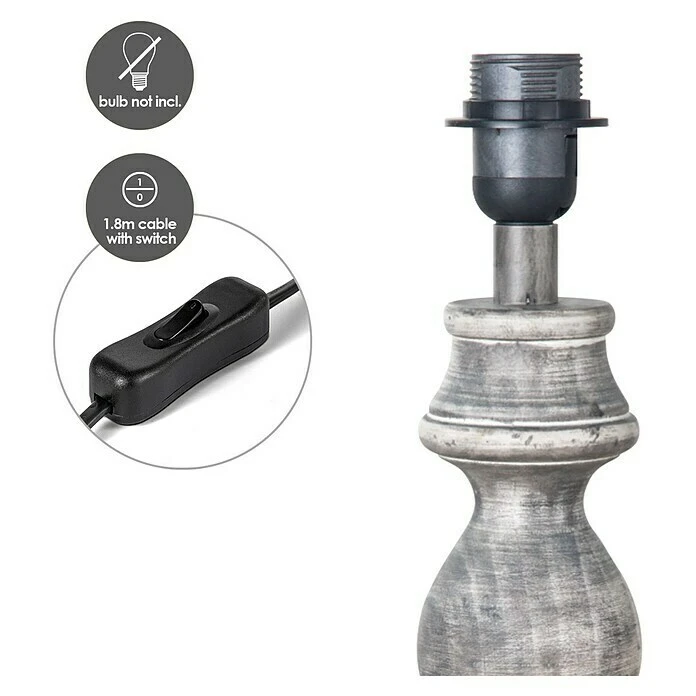 Home Sweet Home Lampenfuß Banjo 40 W, Farbe: Taupe, Höhe: 44 Cm 5 Home Sweet Home Lampenfuß Banjo 40 W, Farbe: Taupe, Höhe: 44 Cm – Bild 3