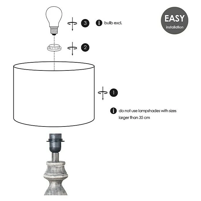 Home Sweet Home Lampenfuß Banjo 40 W, Farbe: Taupe, Höhe: 44 Cm 7 Home Sweet Home Lampenfuß Banjo 40 W, Farbe: Taupe, Höhe: 44 Cm – Bild 5