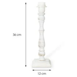 Home Sweet Home Lampenfuß Woodi 40 W, Farbe: Vintage Weiß, Höhe: 38 Cm, Eckig 9 Home Sweet Home Lampenfuß Woodi 40 W, Farbe: Vintage Weiß, Höhe: 38 Cm, Eckig -Beleuchtung 12 584