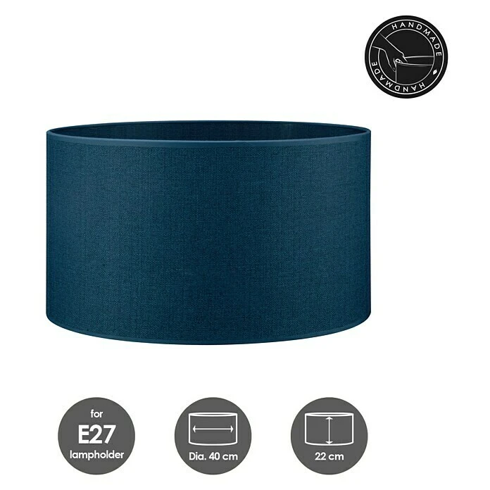 Home Sweet Home Lampenschirm Canvas 40 Cm, Marineblau, Baumwolle, Rund 5 Home Sweet Home Lampenschirm Canvas 40 Cm, Marineblau, Baumwolle, Rund – Bild 3