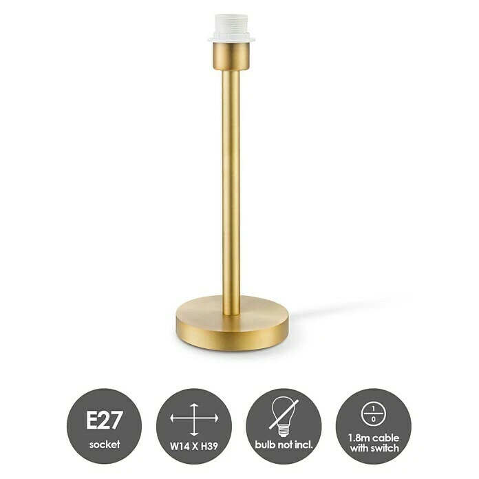 Home Sweet Home Lampenfuß Stick 40 W, Farbe: Messing, Höhe: 39 Cm 5 Home Sweet Home Lampenfuß Stick 40 W, Farbe: Messing, Höhe: 39 Cm – Bild 3